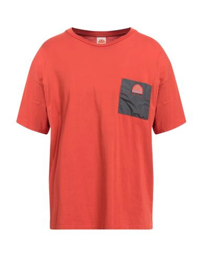 Shop Sundek Man T-shirt Tomato Red Size L Cotton