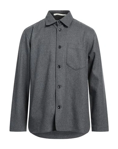 Shop Norse Projects Man Shirt Lead Size Xl Wool, Polyamide In Grey