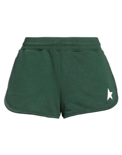 Shop Golden Goose Woman Shorts & Bermuda Shorts Dark Green Size M Cotton
