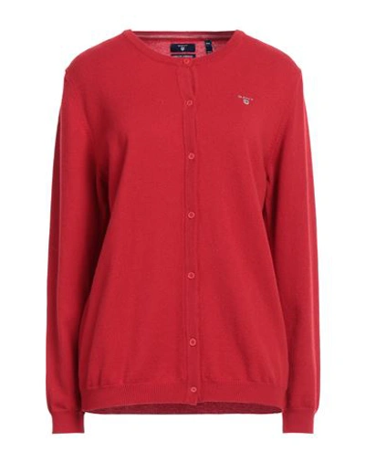 Shop Gant Woman Cardigan Red Size Xxl Lambswool