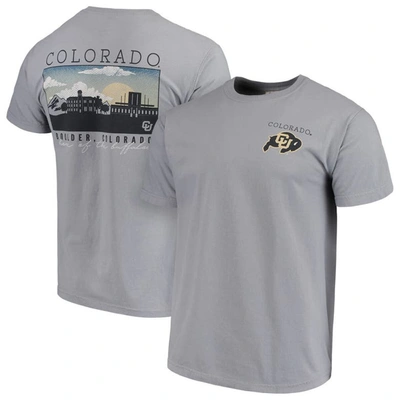 Shop Image One Gray Colorado Buffaloes Comfort Colors Campus Scenery T-shirt