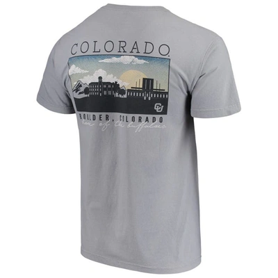 Shop Image One Gray Colorado Buffaloes Comfort Colors Campus Scenery T-shirt