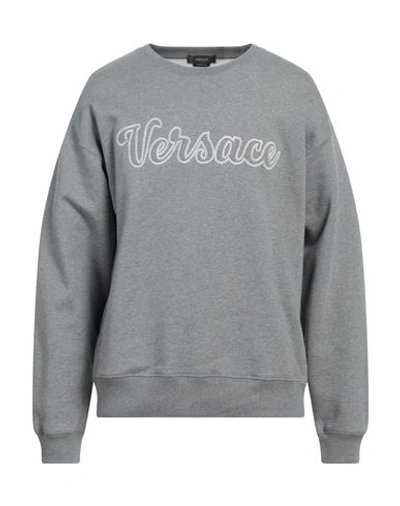Shop Versace Man Sweatshirt Grey Size Xl Cotton, Polyester