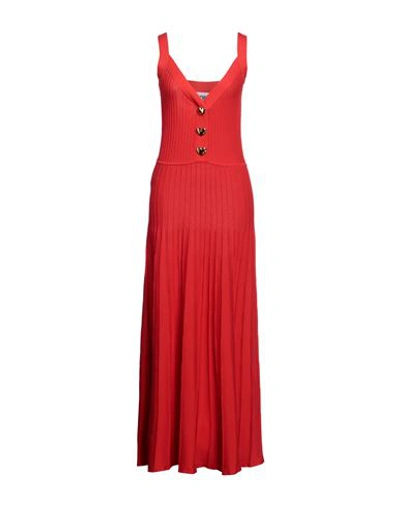 Shop Moschino Woman Maxi Dress Red Size 10 Cotton, Polyamide, Elastane