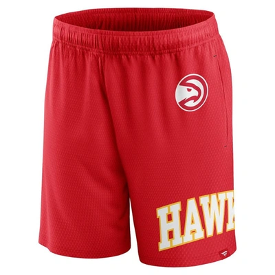 Shop Fanatics Branded Red Atlanta Hawks Free Throw Mesh Shorts