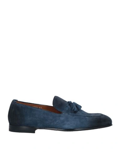 Doucal's Man Loafers Navy Size 8.5 Leather In Navy Blue