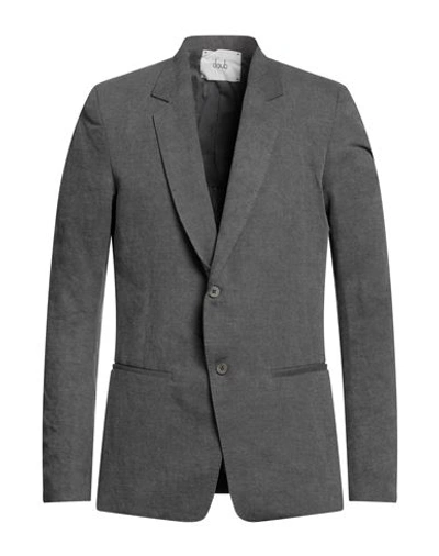 Shop Daub Man Blazer Lead Size 42 Cotton, Linen In Grey