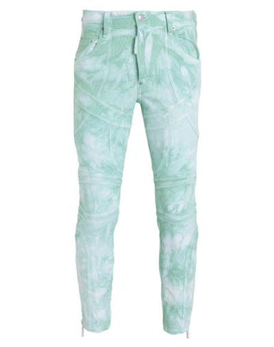 Shop Dsquared2 Man Jeans Light Green Size 34 Cotton, Elastane