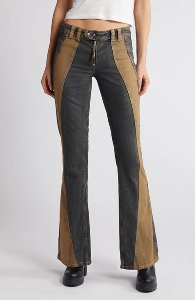 Shop Bdg Urban Outfitters Motocross Mid Rise Flare Jeans In Mid Wash