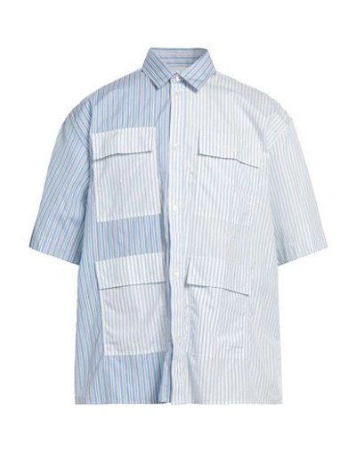 Shop Maison Kitsuné Man Shirt Light Blue Size L Cotton