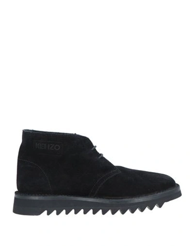 Shop Kenzo Man Ankle Boots Black Size 8.5 Leather