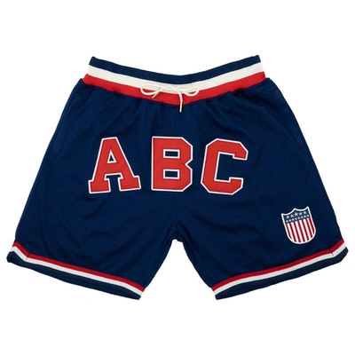 Shop Rings & Crwns Navy Atlanta Black Crackers Replica Mesh Shorts