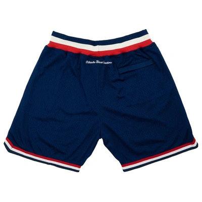 Shop Rings & Crwns Navy Atlanta Black Crackers Replica Mesh Shorts