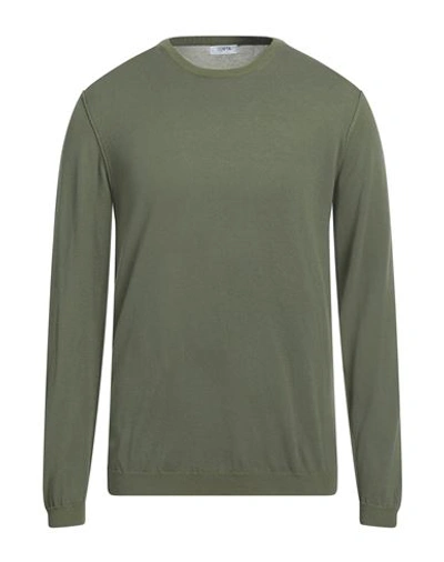 Shop Jurta Man Sweater Military Green Size 40 Cotton