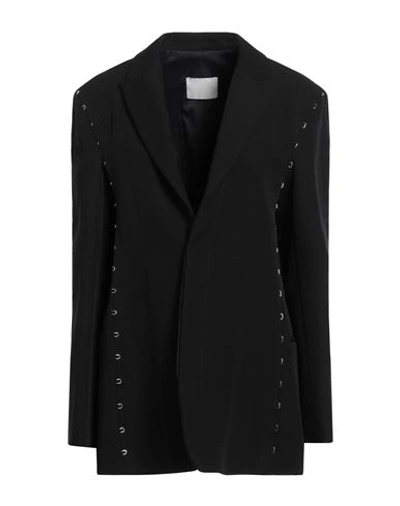 Dion Lee Woman Blazer Black Size 4 Polyester, Wool, Cotton, Elastane In Black