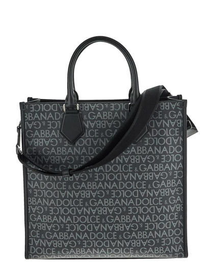 Shop Dolce & Gabbana Logo Shopping In Black
