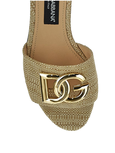 Shop Dolce & Gabbana Logo Slide In Beige