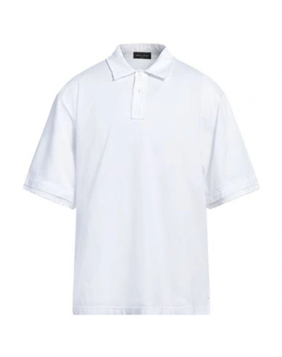 Shop Roberto Collina Man Polo Shirt White Size 40 Cotton