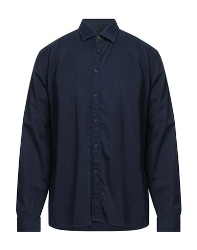 Shop Xacus Man Shirt Navy Blue Size 17 ½ Cotton