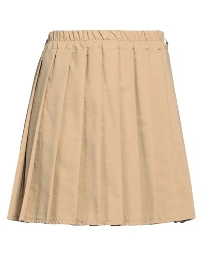 Shop Tensione In Woman Mini Skirt Sand Size S Cotton, Polyester In Beige