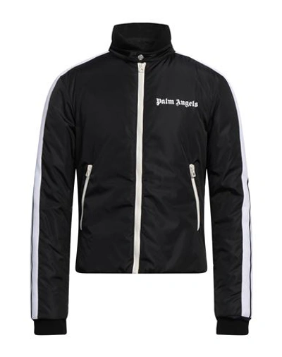 Shop Palm Angels Man Jacket Black Size L Polyamide, Cotton, Elastane