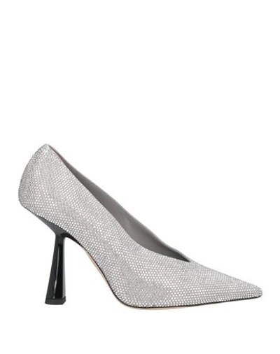 Jimmy Choo Woman Pumps Silver Size 10 Leather In Silver
