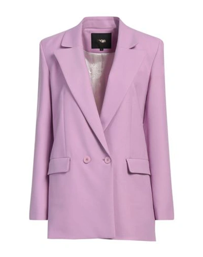 Shop Maje Woman Blazer Light Purple Size 8 Polyester, Virgin Wool, Elastane