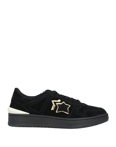 Shop Atlantic Stars Man Sneakers Black Size 8 Soft Leather