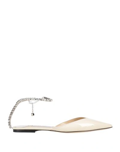 Shop Jimmy Choo Woman Ballet Flats Cream Size 7 Leather In White