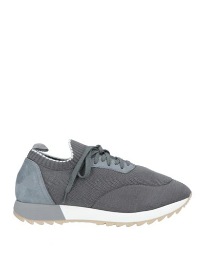 Shop Andrea Ventura Firenze Man Sneakers Grey Size 8 Leather