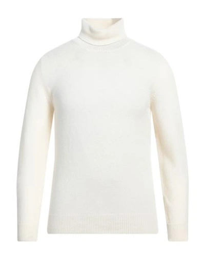 Shop Mauro Ottaviani Man Turtleneck Cream Size 44 Cashmere In White