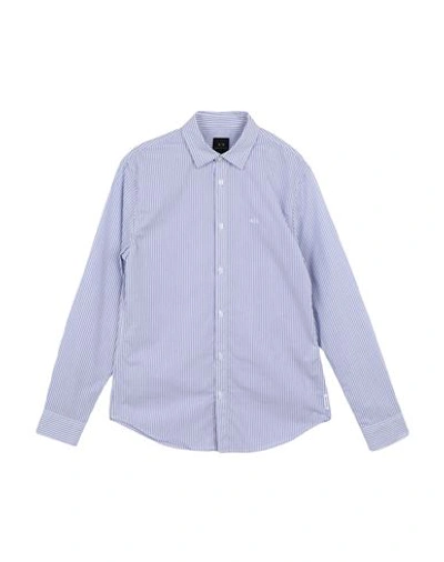 Shop Armani Exchange Man Shirt Slate Blue Size M Cotton