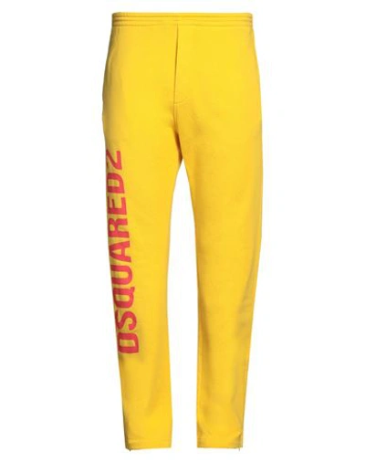 Shop Dsquared2 Man Pants Yellow Size M Cotton