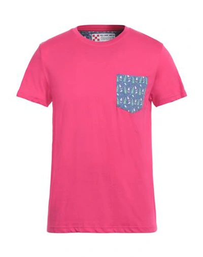 Shop Mc2 Saint Barth Man T-shirt Fuchsia Size M Cotton In Pink