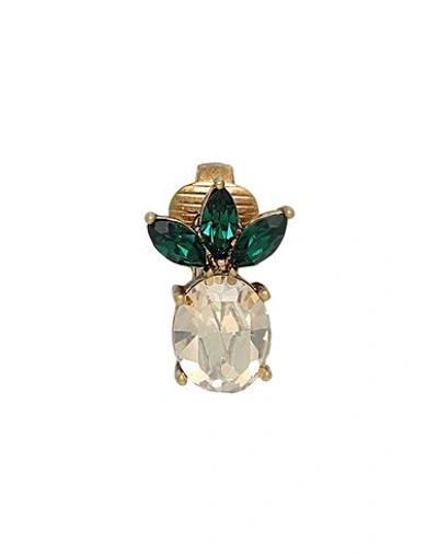 Shop Dsquared2 Woman Single Earring Green Size - Tin Alloy, Brass, Crystal