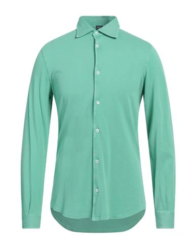 Shop Fedeli Man Shirt Green Size 50 Cotton