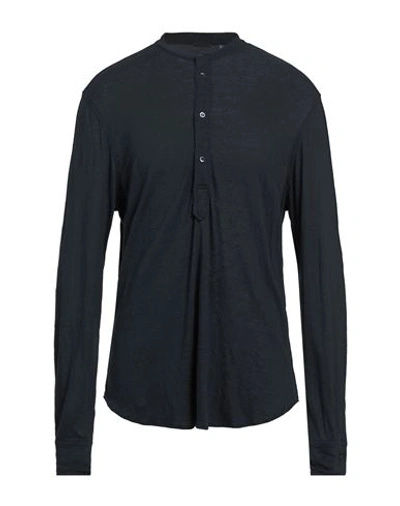 Aspesi Man T-shirt Midnight Blue Size L Linen In Blue