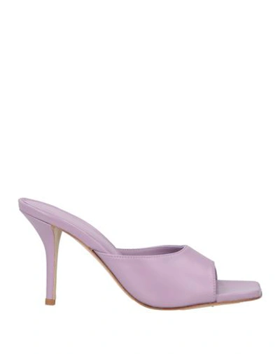 Shop Ilio Smeraldo Woman Sandals Light Purple Size 8 Leather