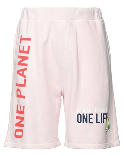 Shop Dsquared2 Man Shorts & Bermuda Shorts Pink Size L Cotton, Elastane