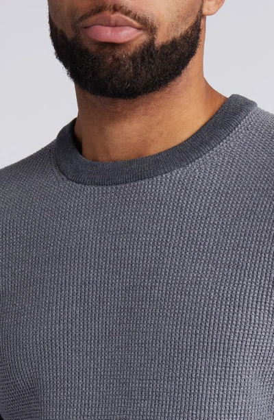 Shop Theory Maden Novo Merino Wool Blend Crewneck Sweater In Medium Grey Mel/ Pestle Mel