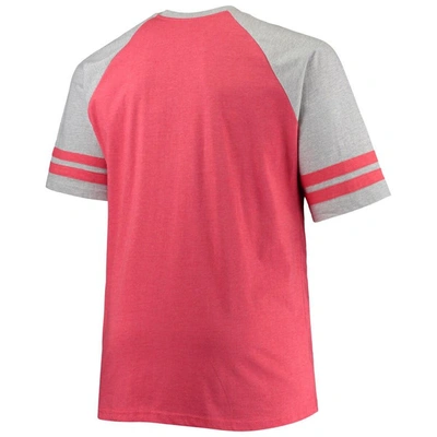 Shop Profile Heathered Red Washington Capitals Big & Tall Raglan T-shirt In Heather Red