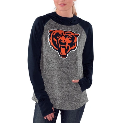 Shop G-iii 4her By Carl Banks Heathered Gray/navy Chicago Bears Championship Ring Pullover Hoodie In Heather Gray