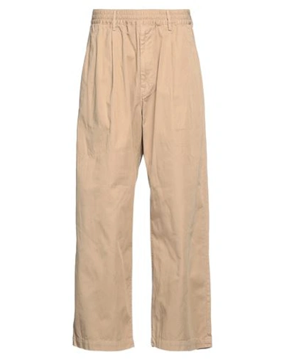 Shop Undercover Man Pants Beige Size 5 Cotton