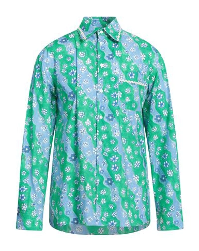 Shop Marni Man Shirt Green Size 42 Cotton