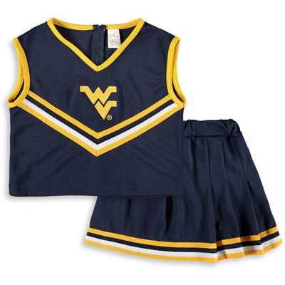 Shop Little King Girls Youth Navy West Virginia Mountaineers Two-piece Cheer Set