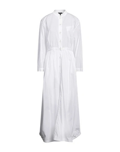 Shop Emporio Armani Woman Maxi Dress White Size 12 Cotton, Polyester