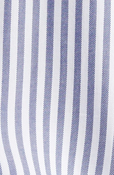 Shop Beachlunchlounge Farrah Stripe Button-up Shirt In Majestic Blue