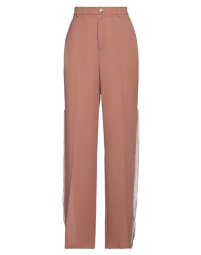 Shop Maison Laponte Woman Pants Light Brown Size M Virgin Wool In Beige