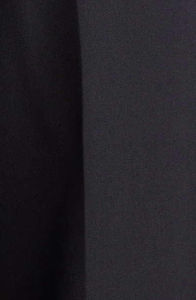 Shop Alexander Wang Pleated Logo High Waist Wool Pants In 001 Black