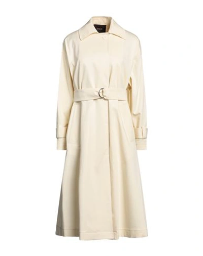 Shop Maje Woman Overcoat & Trench Coat Light Yellow Size 1 Cotton, Lyocell, Elastane
